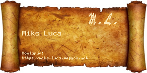 Miks Luca névjegykártya